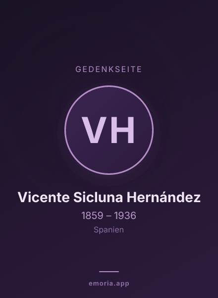 Gedenkportrait von Vicente Sicluna Hernández