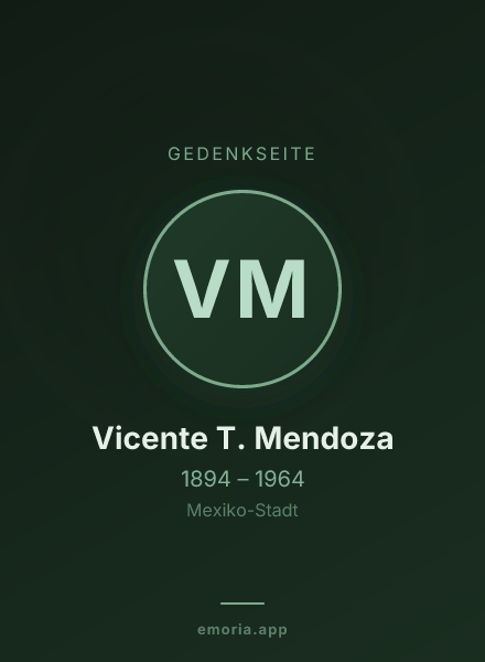 Gedenkportrait von Vicente T. Mendoza