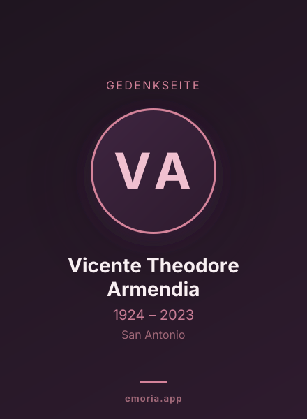 Gedenkportrait von Vicente Theodore Armendia
