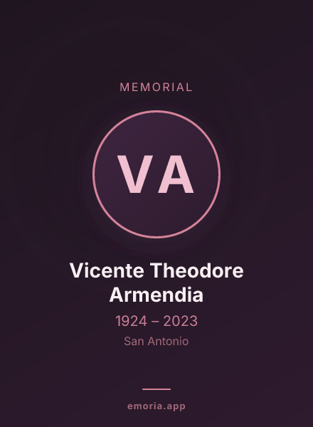 Memorial portrait of Vicente Theodore Armendia