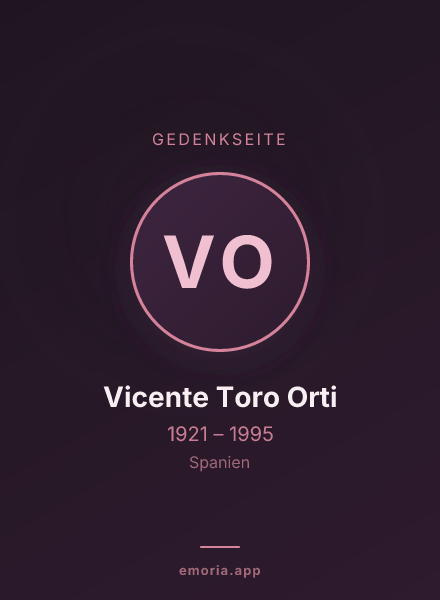 Gedenkportrait von Vicente Toro Orti