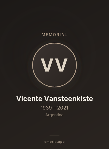 Memorial portrait of Vicente Vansteenkiste