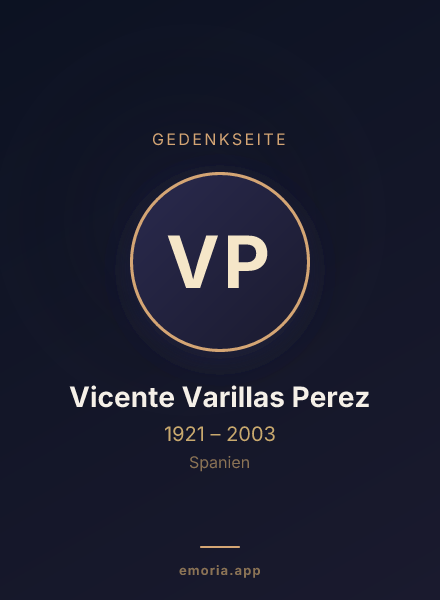 Gedenkportrait von Vicente Varillas Perez