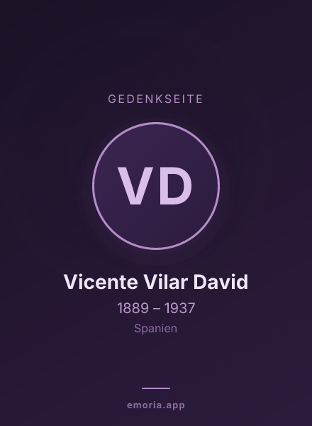 Gedenkportrait von Vicente Vilar David