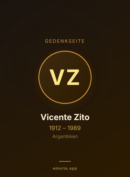 Gedenkportrait von Vicente Zito