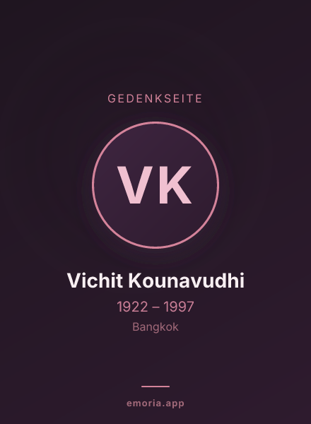 Gedenkportrait von Vichit Kounavudhi