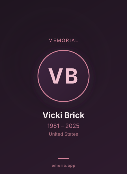 Memorial portrait of Vicki Brick