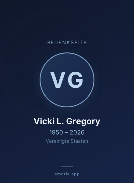 Gedenkportrait von Vicki L. Gregory