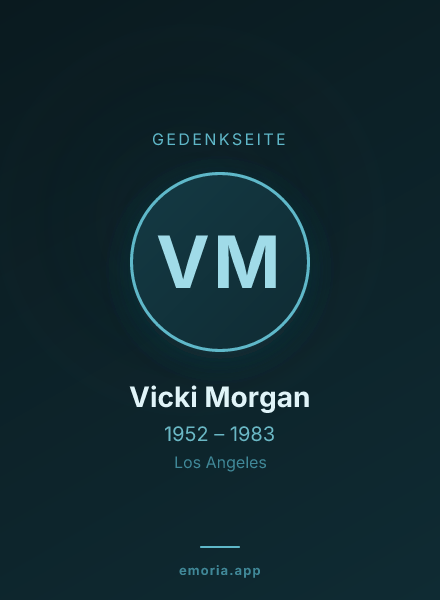 Gedenkportrait von Vicki Morgan