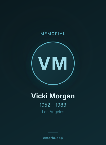Memorial portrait of Vicki Morgan