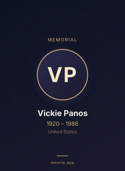 Memorial portrait of Vickie Panos