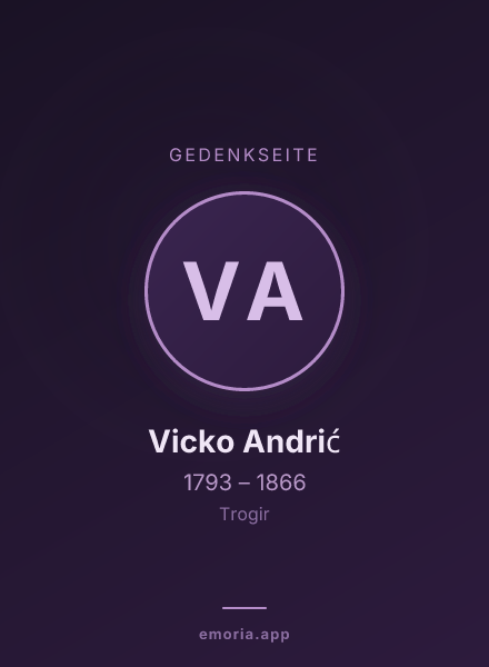 Gedenkportrait von Vicko Andrić