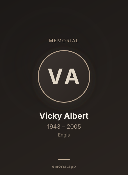 Memorial portrait of Vicky Albert