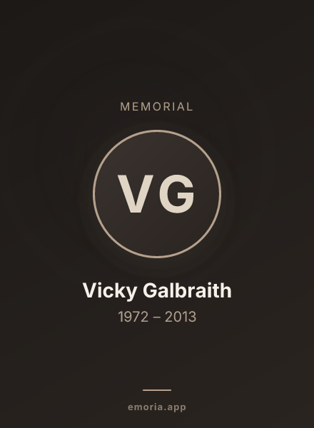 Memorial portrait of Vicky Galbraith