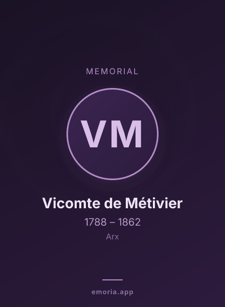 Memorial portrait of Vicomte de Métivier