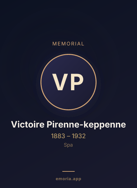 Memorial portrait of Victoire Pirenne-keppenne