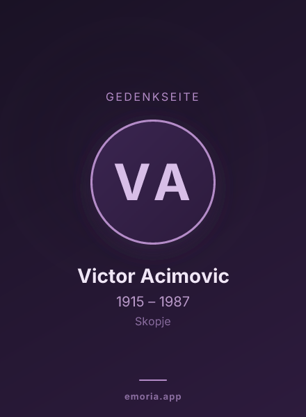 Gedenkportrait von Victor Acimovic