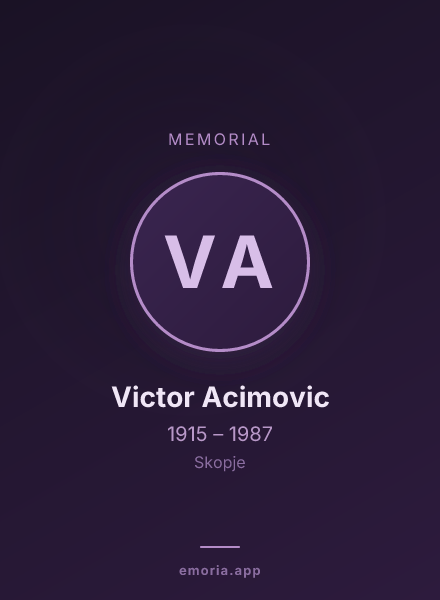 Memorial portrait of Victor Acimovic