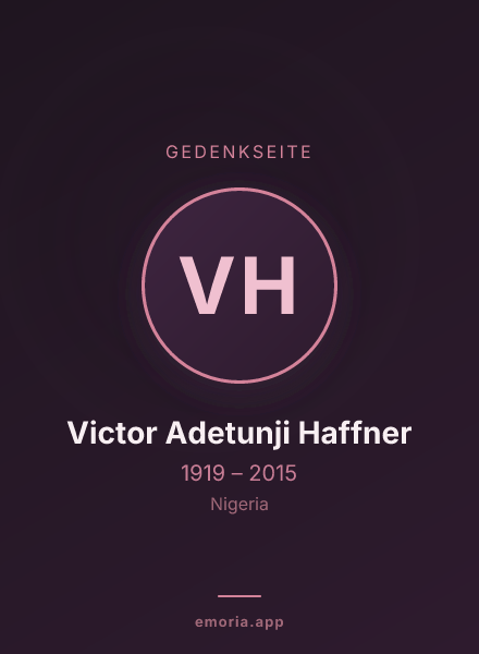 Gedenkportrait von Victor Adetunji Haffner