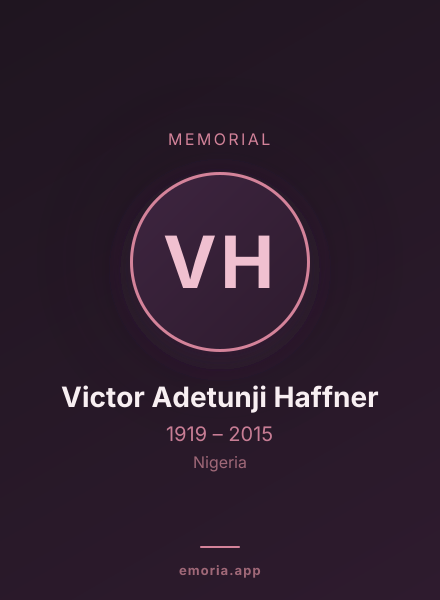 Memorial portrait of Victor Adetunji Haffner