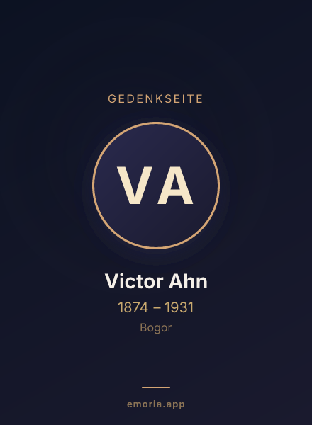 Gedenkportrait von Victor Ahn