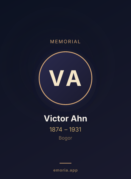 Memorial portrait of Victor Ahn