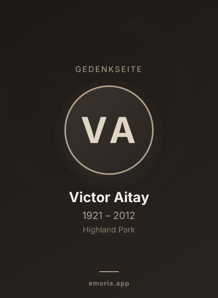 Gedenkportrait von Victor Aitay