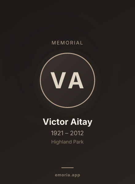 Memorial portrait of Victor Aitay