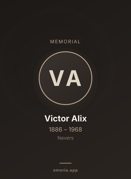Memorial portrait of Victor Alix