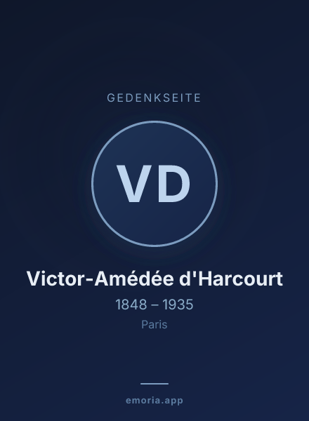 Gedenkportrait von Victor-Amédée d'Harcourt