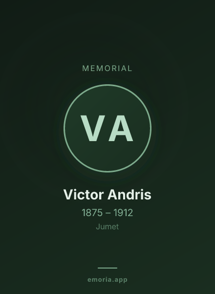 Memorial portrait of Victor Andris