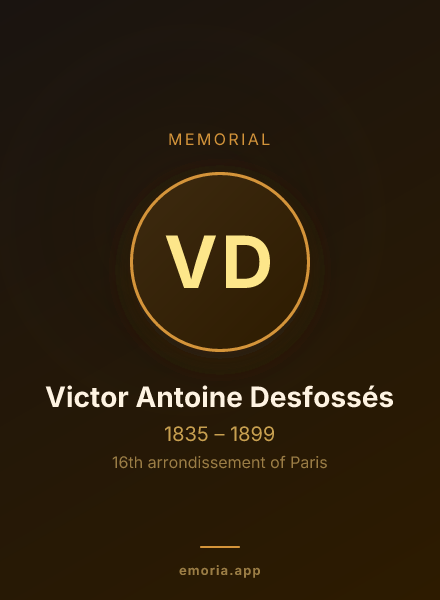 Memorial portrait of Victor Antoine Desfossés