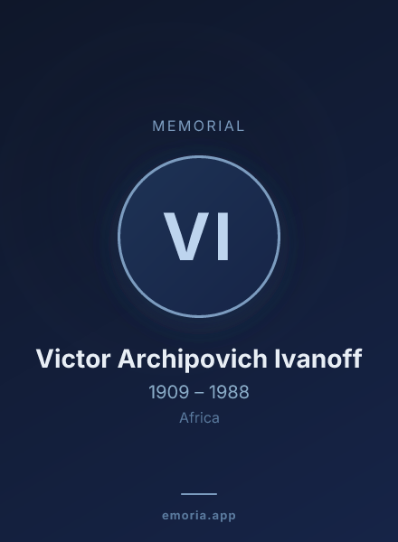 Memorial portrait of Victor Archipovich Ivanoff