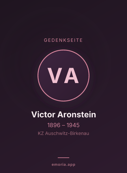Gedenkportrait von Victor Aronstein