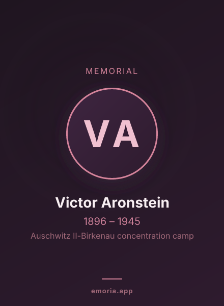 Memorial portrait of Victor Aronstein