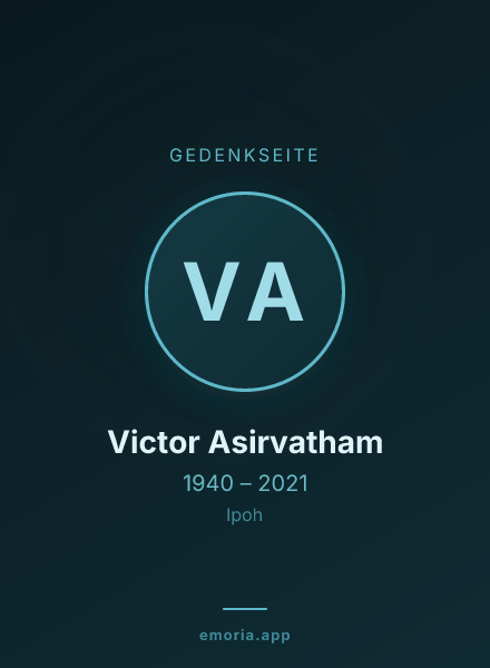 Gedenkportrait von Victor Asirvatham