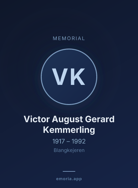 Memorial portrait of Victor August Gerard Kemmerling