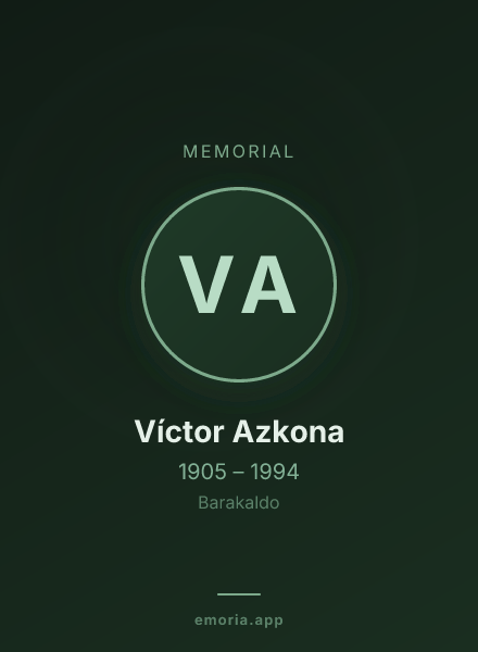 Memorial portrait of Víctor Azkona