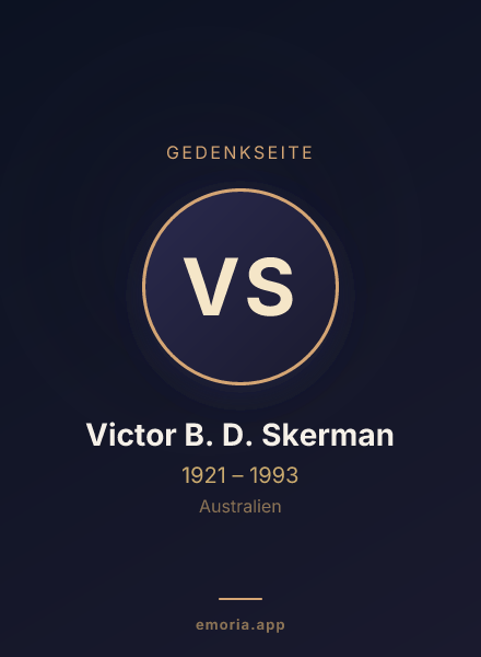 Gedenkportrait von Victor B. D. Skerman