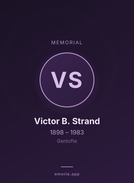 Memorial portrait of Victor B. Strand