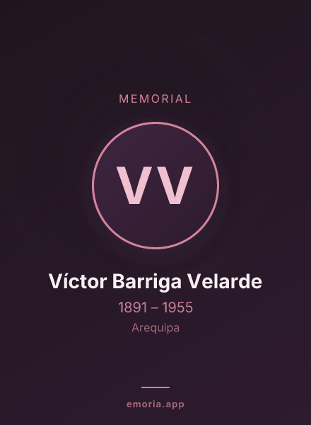 Memorial portrait of Víctor Barriga Velarde