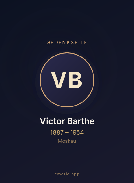 Gedenkportrait von Victor Barthe