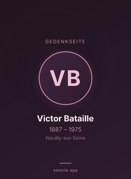 Gedenkportrait von Victor Bataille