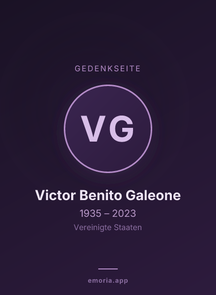 Gedenkportrait von Victor Benito Galeone