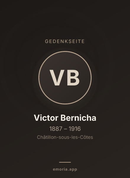 Gedenkportrait von Victor Bernicha