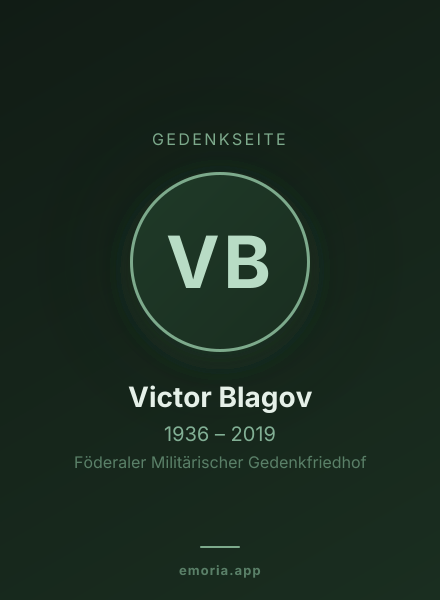 Gedenkportrait von Victor Blagov