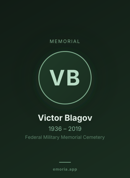 Memorial portrait of Victor Blagov