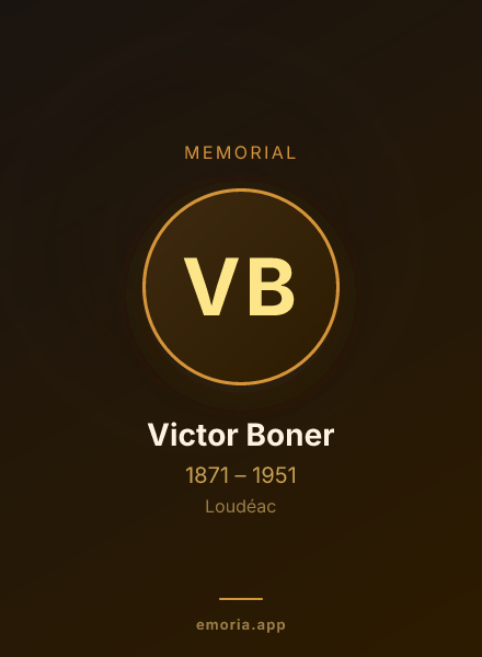 Memorial portrait of Victor Boner