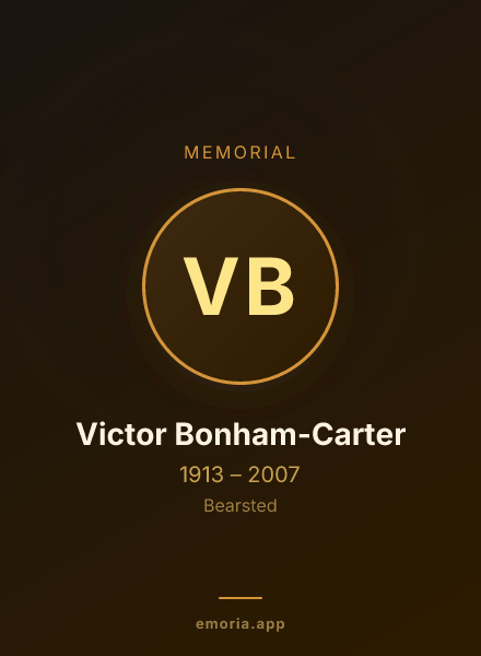 Memorial portrait of Victor Bonham-Carter