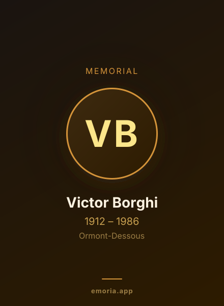 Memorial portrait of Victor Borghi